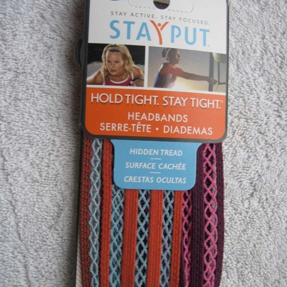 2 Goody Fabric Mesh Hidden Tread Stay Put Slide Proof Hold Head Band Secure Fit - Picture 4 of 16